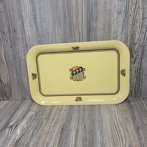 Vintage Metal Serving Tray, Crest Coat of Arms Fleur de Lis TV Lap Tray